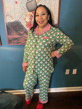 Load image into Gallery viewer, Traditional White Santa Pajama Set