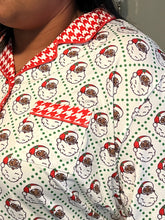 Load image into Gallery viewer, Traditional Black Santa Pant Pajama Set White