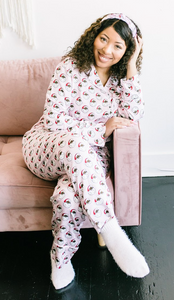 Black Santa Pajama Pants Set